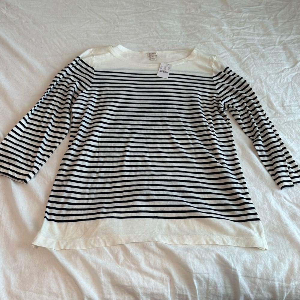 J.Crew Factory 3/4 Sleeve Stripe Shirt